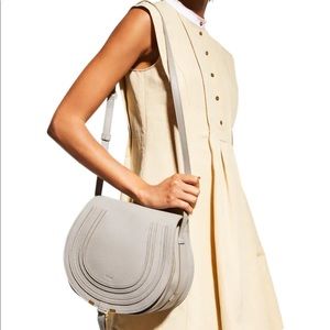 Chloe Marcie Gray Leather Medium Crossbody, pristine condition